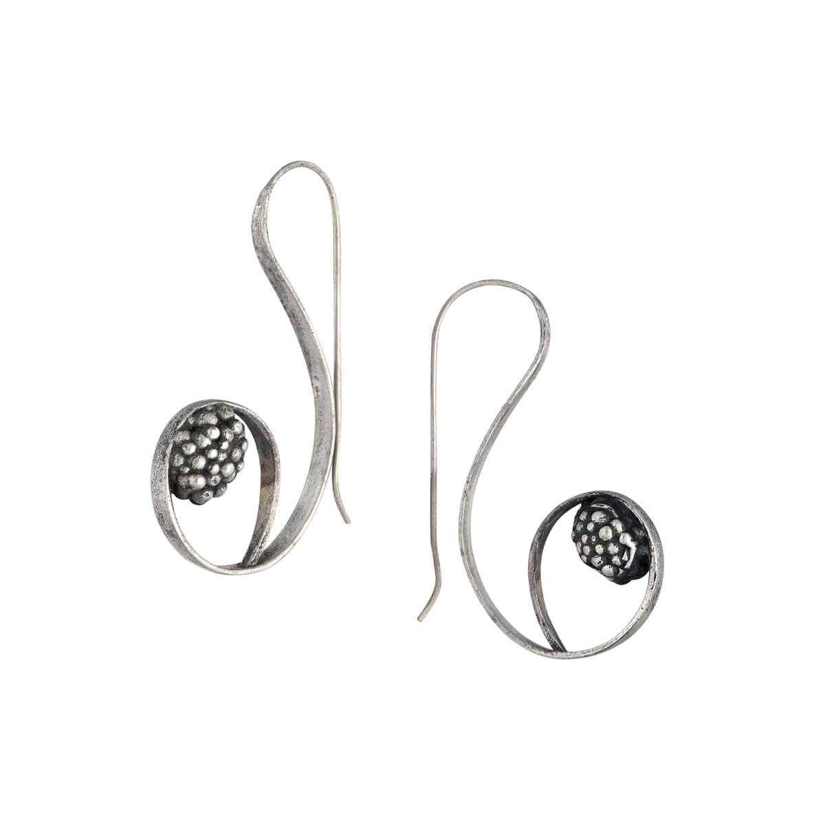 Trumpet vine silver earrings by MOHA