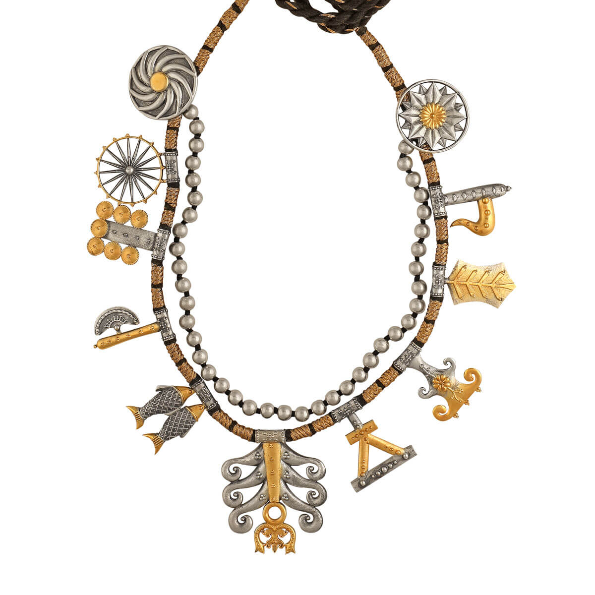 Bodhi Mangala Necklace [ Dual Toned] by MOHA