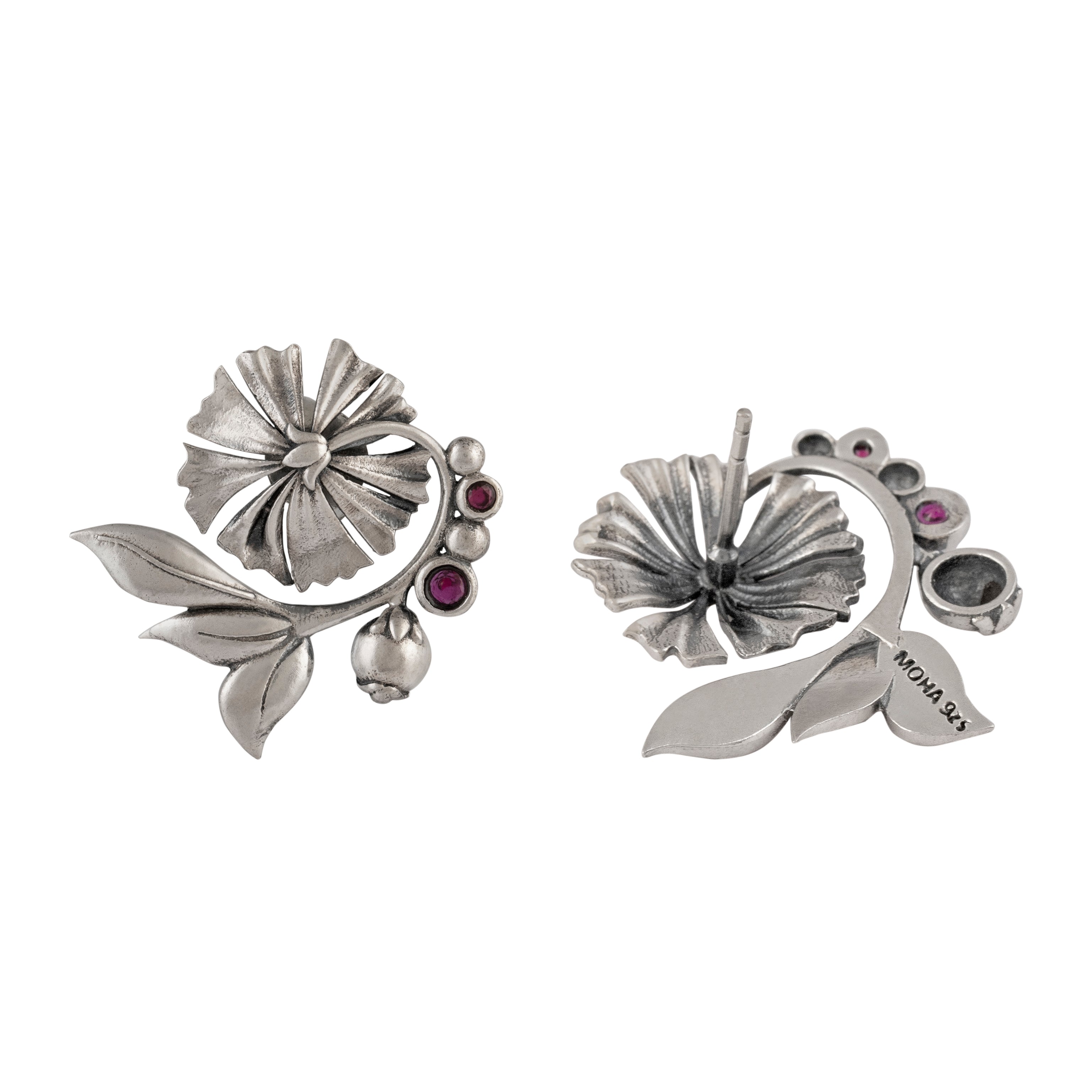 william morris bloom lilly silver earrings by moha