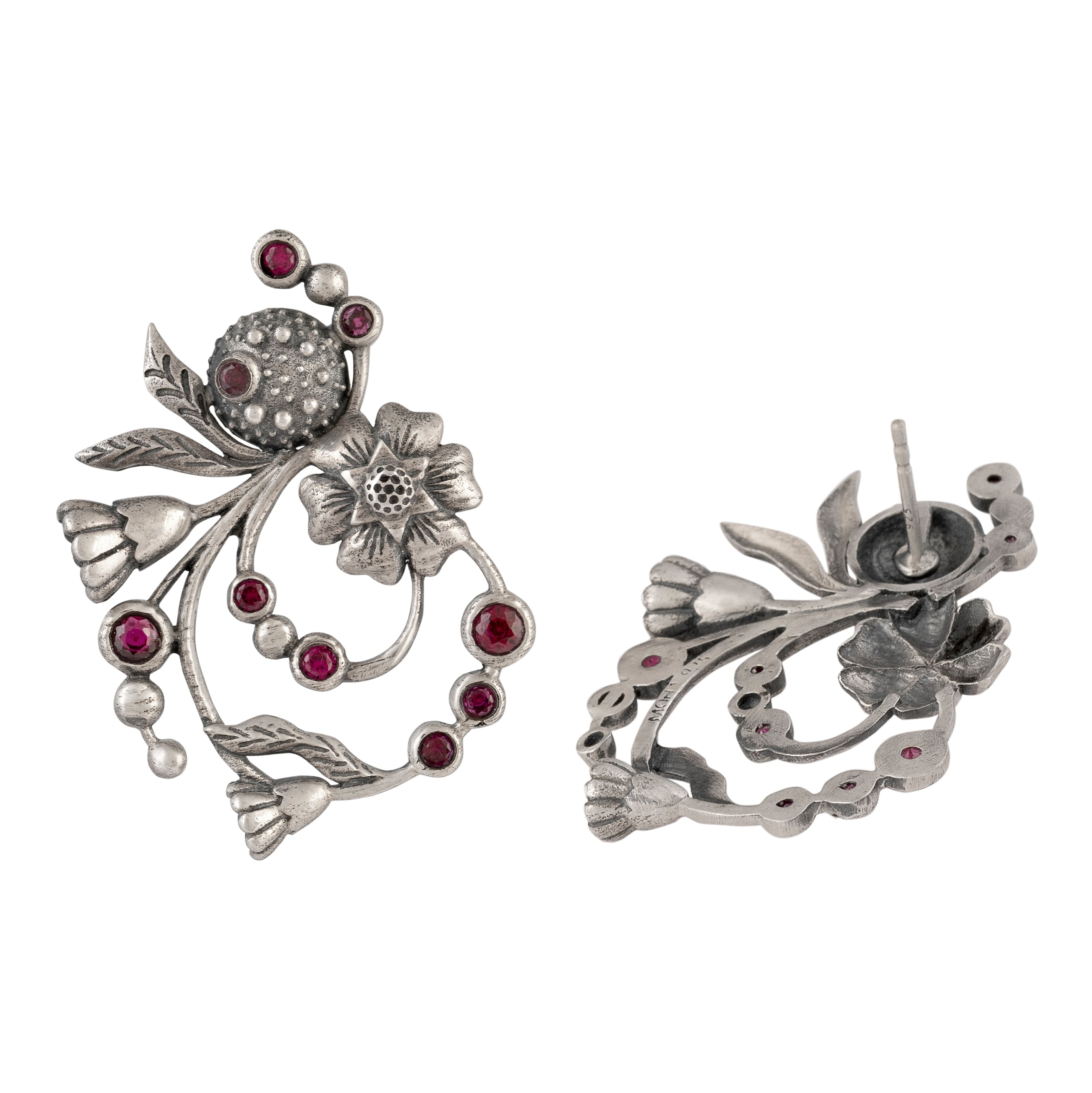 william morris blossom silver circle earrings by moha