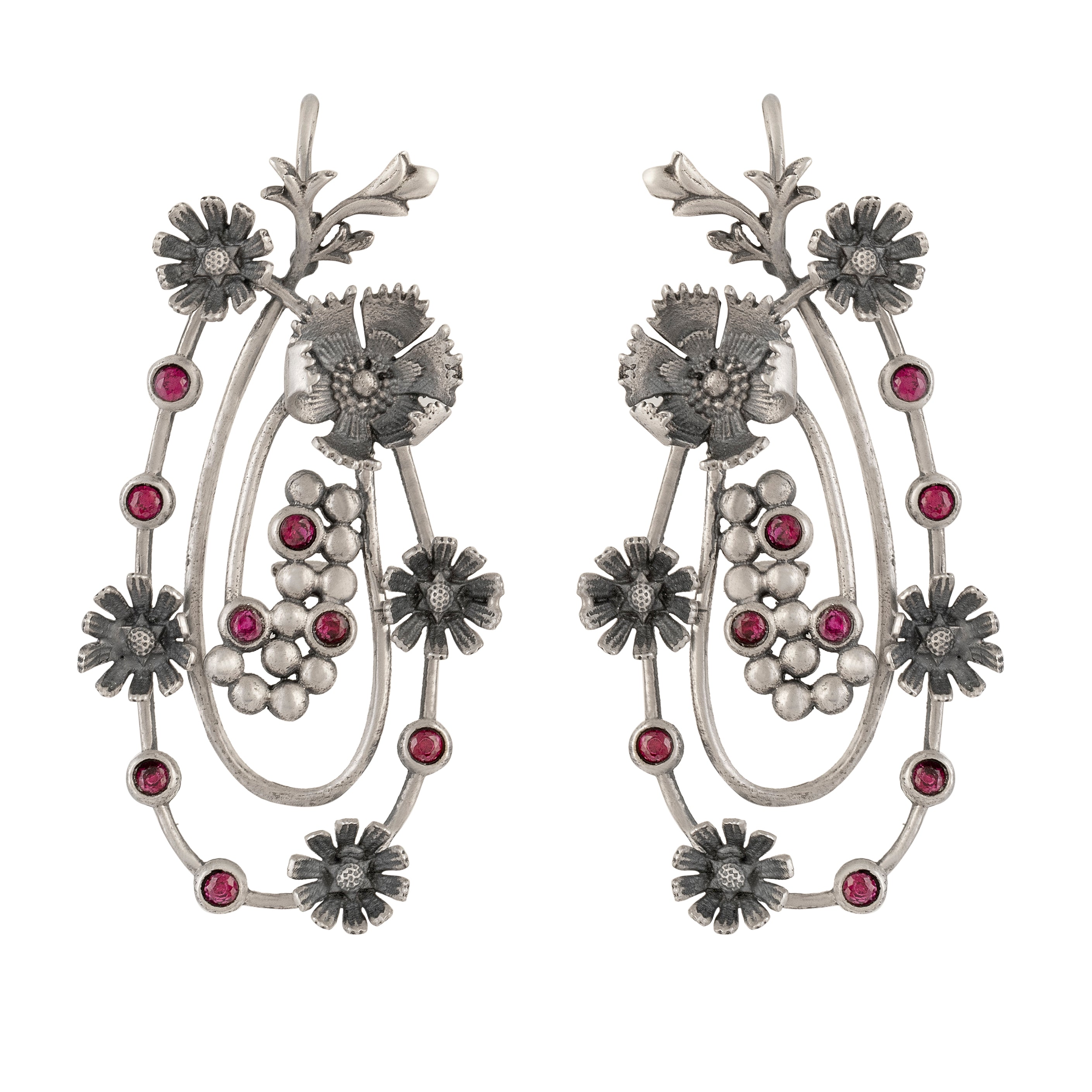 william morris compton garland silver earrings by moha