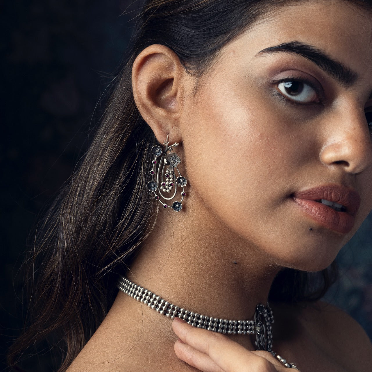 william morris compton garland silver earrings by moha
