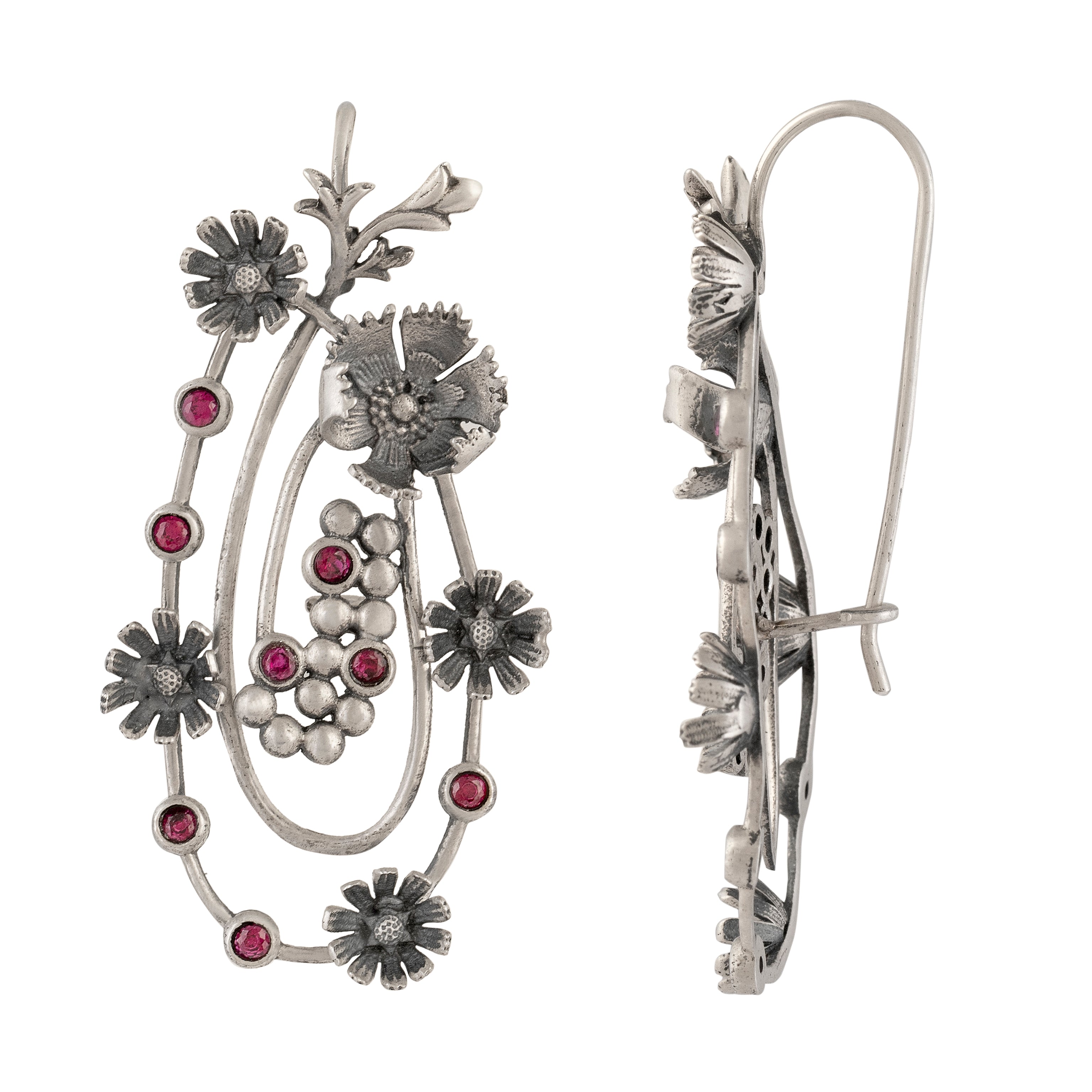 william morris compton garland silver earrings by moha