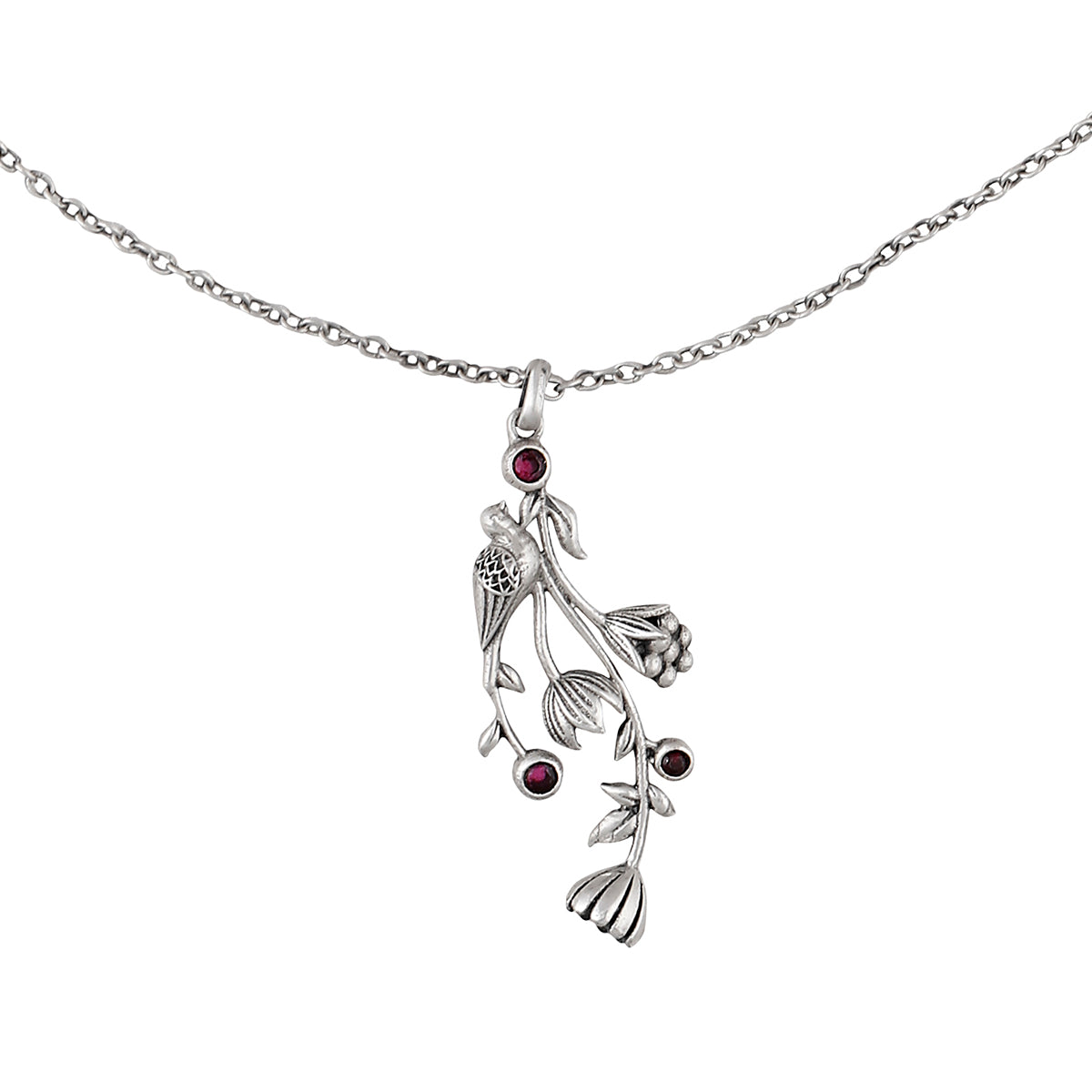 william morris strawberry thief vertical silver pendant by moha