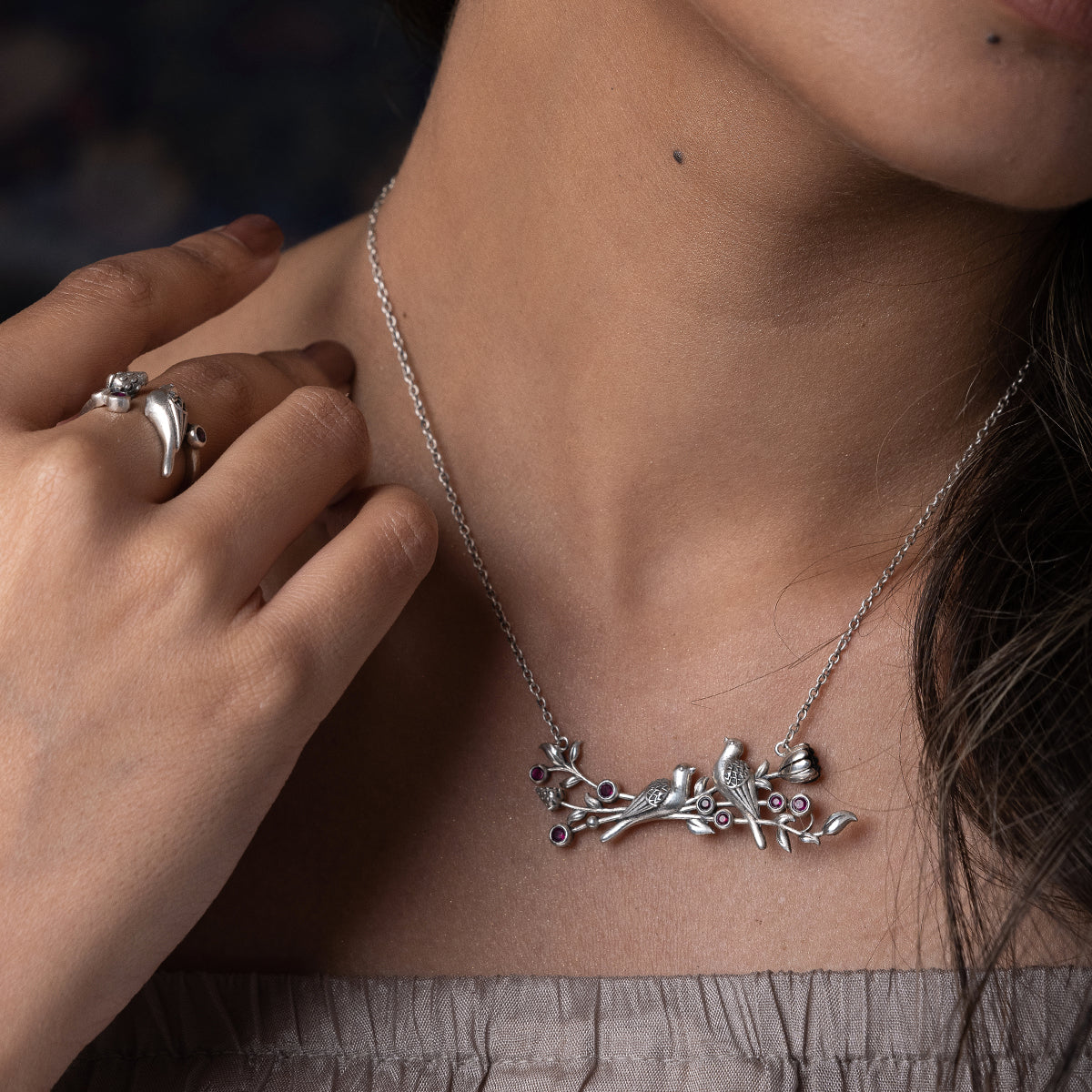 william morris strawberry thief horizontal silver pendant by moha