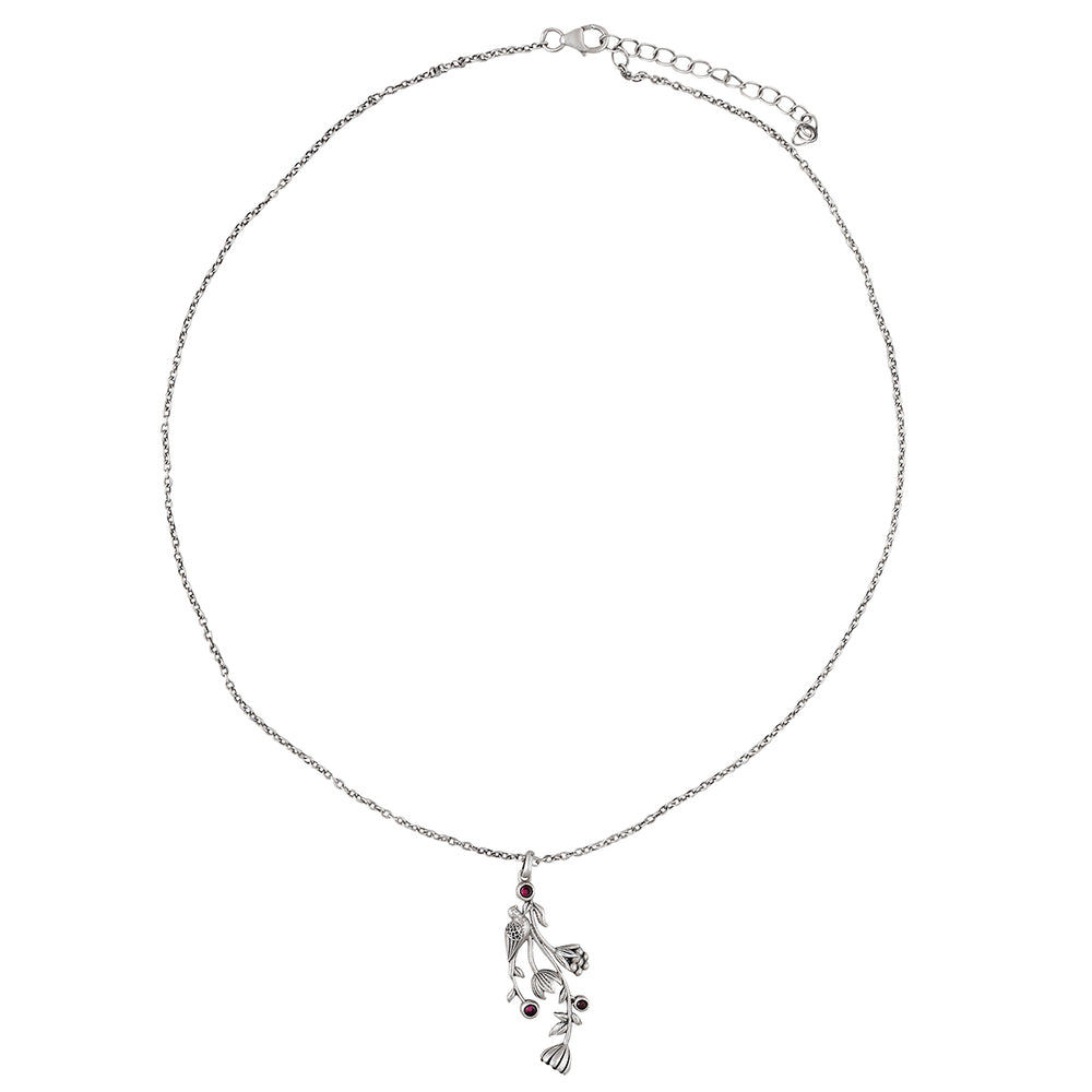 william morris strawberry thief vertical silver pendant by moha