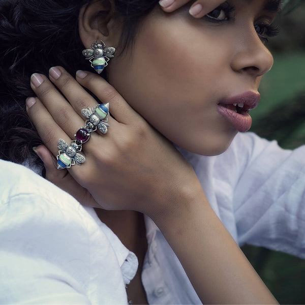Avi Silver Finger Ring By MOHA