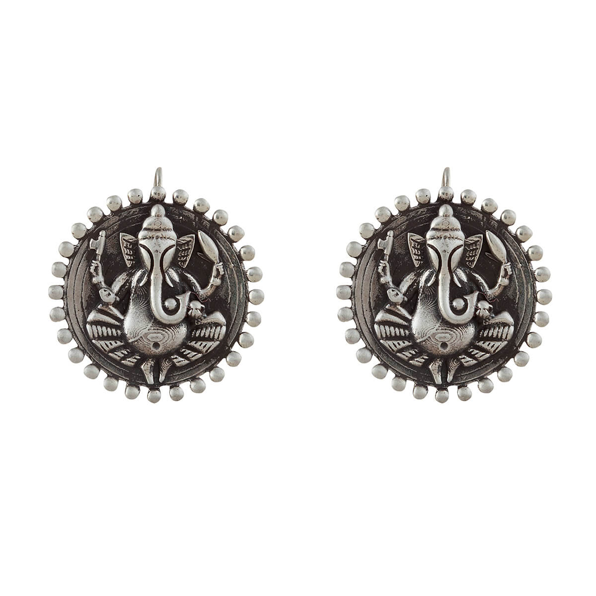 divine ganesha silver earrings by moha