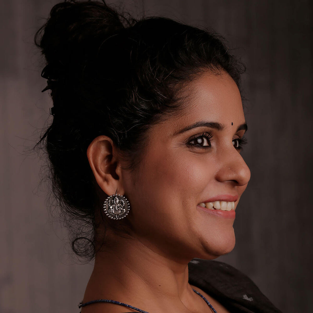 divine ganesha silver earrings by moha