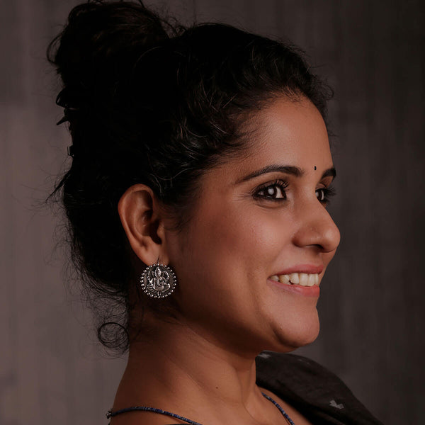 Divine Ganesha Silver Earrings by MOHA
