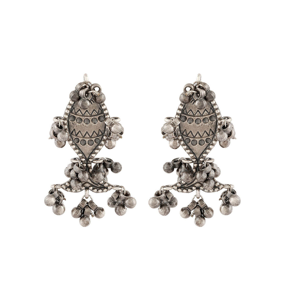 fish ghungroo silver earrings by moha