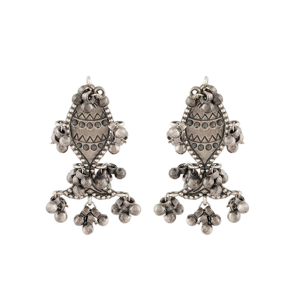 Fish Ghungroo Silver Earrings