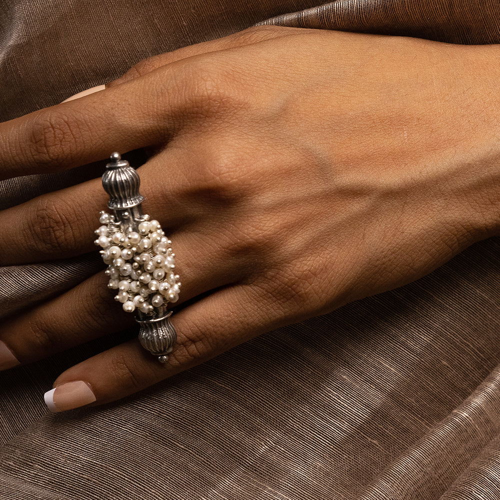 ghantakar silver finger ring by moha