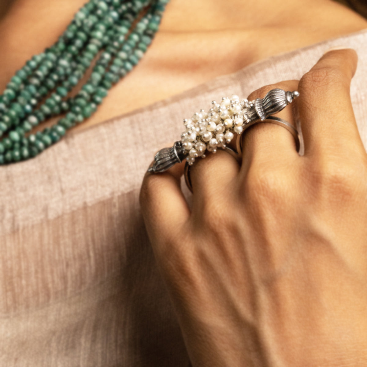 ghantakar silver finger ring by moha