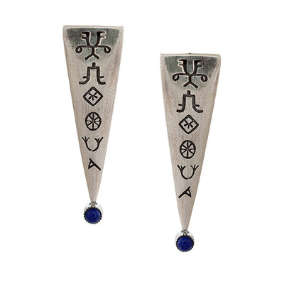 Harappa Bhasha Silver Earrings - Lapis Lazuli