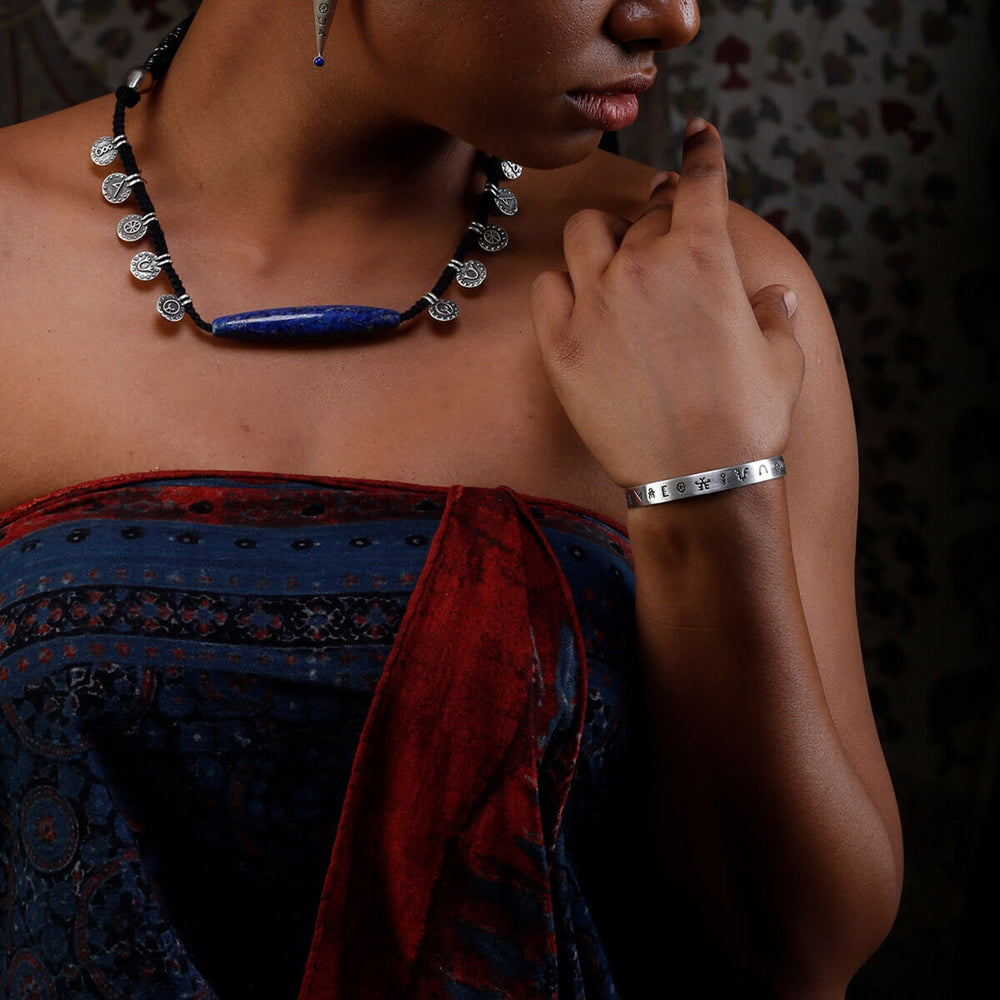 harappa script silver bracelet by moha