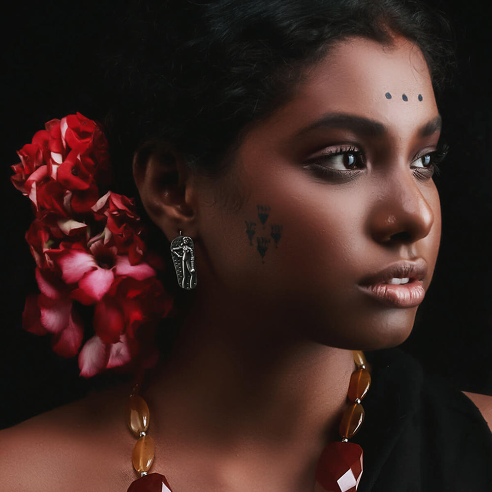 harappa sindhu nari silver earrings by moha