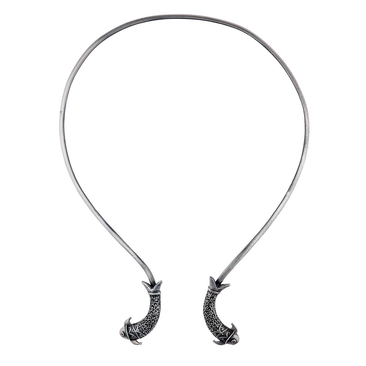 Harappa Mermaid Silver Necklace (Hasli)