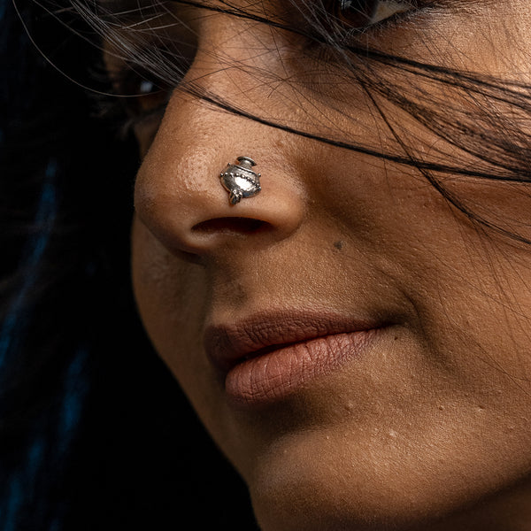 Kumbha Silver Nose Pin by MOHA