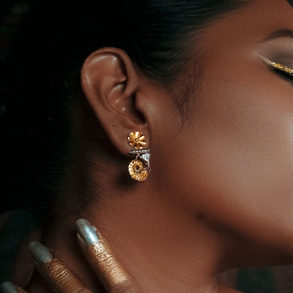 Makarakundala Silver Earrings by MOHA