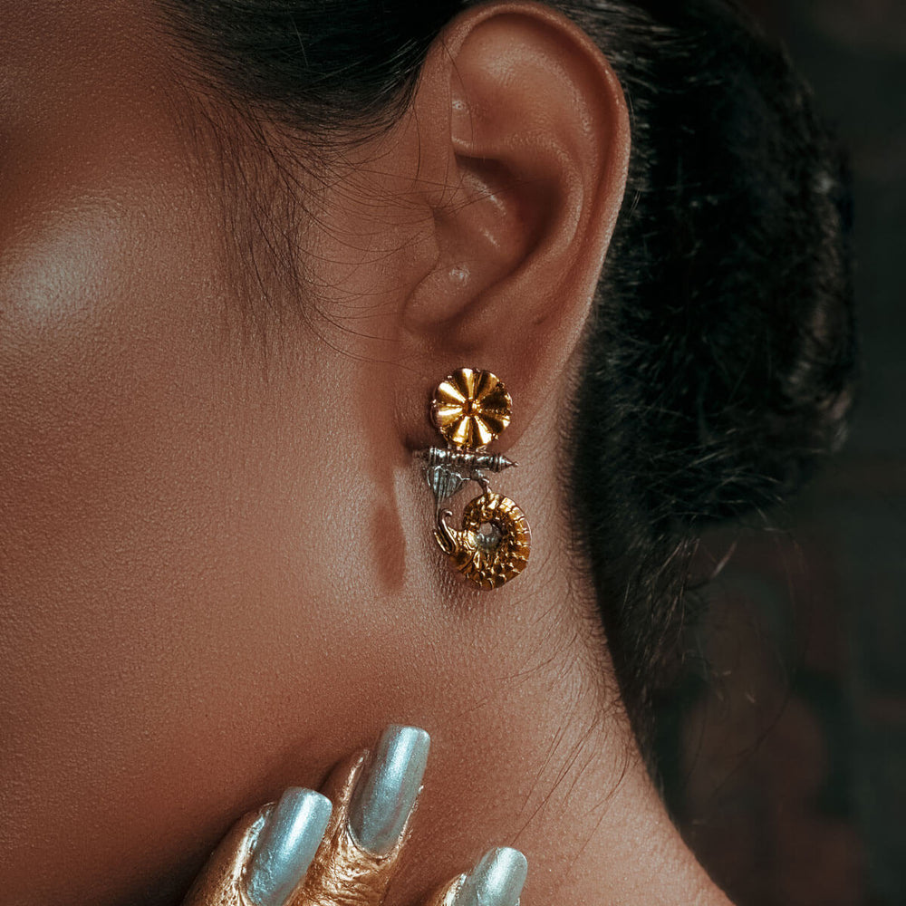 makarakundala silver earrings by moha