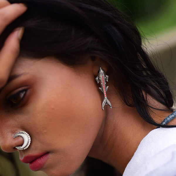 Meenak Silver Earrings