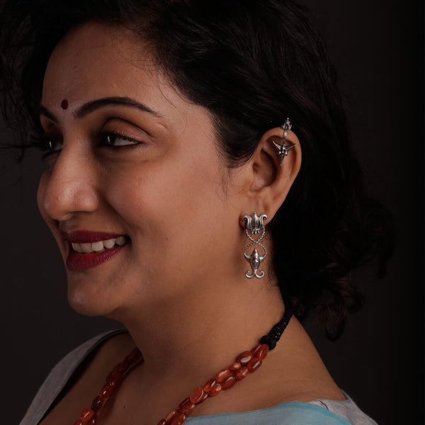Meenpadma Silver Earrings - Small