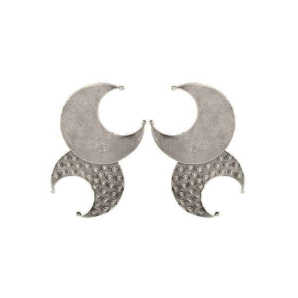 Buy Moon Dangle Silver Earrings by MOHA Online by MOHA