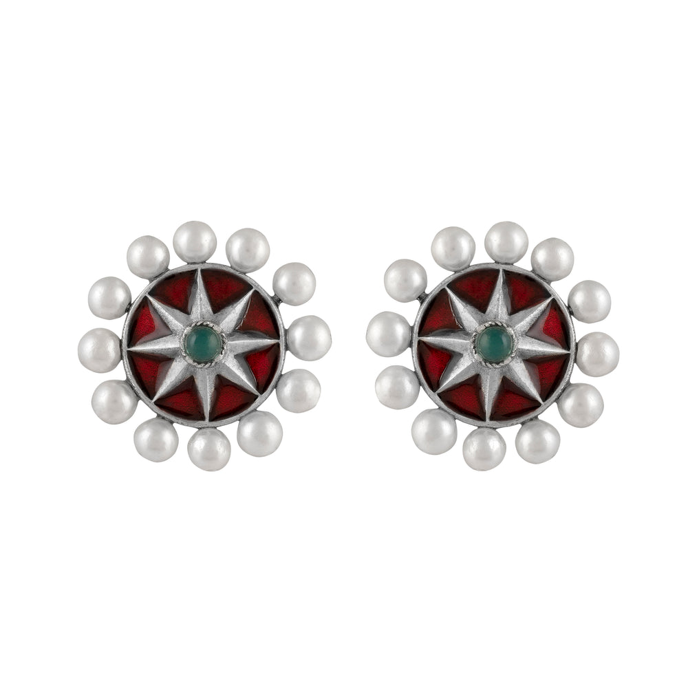 moti chakra silver toe rings by moha