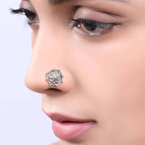 Naksh Silver Nosepin by MOHA