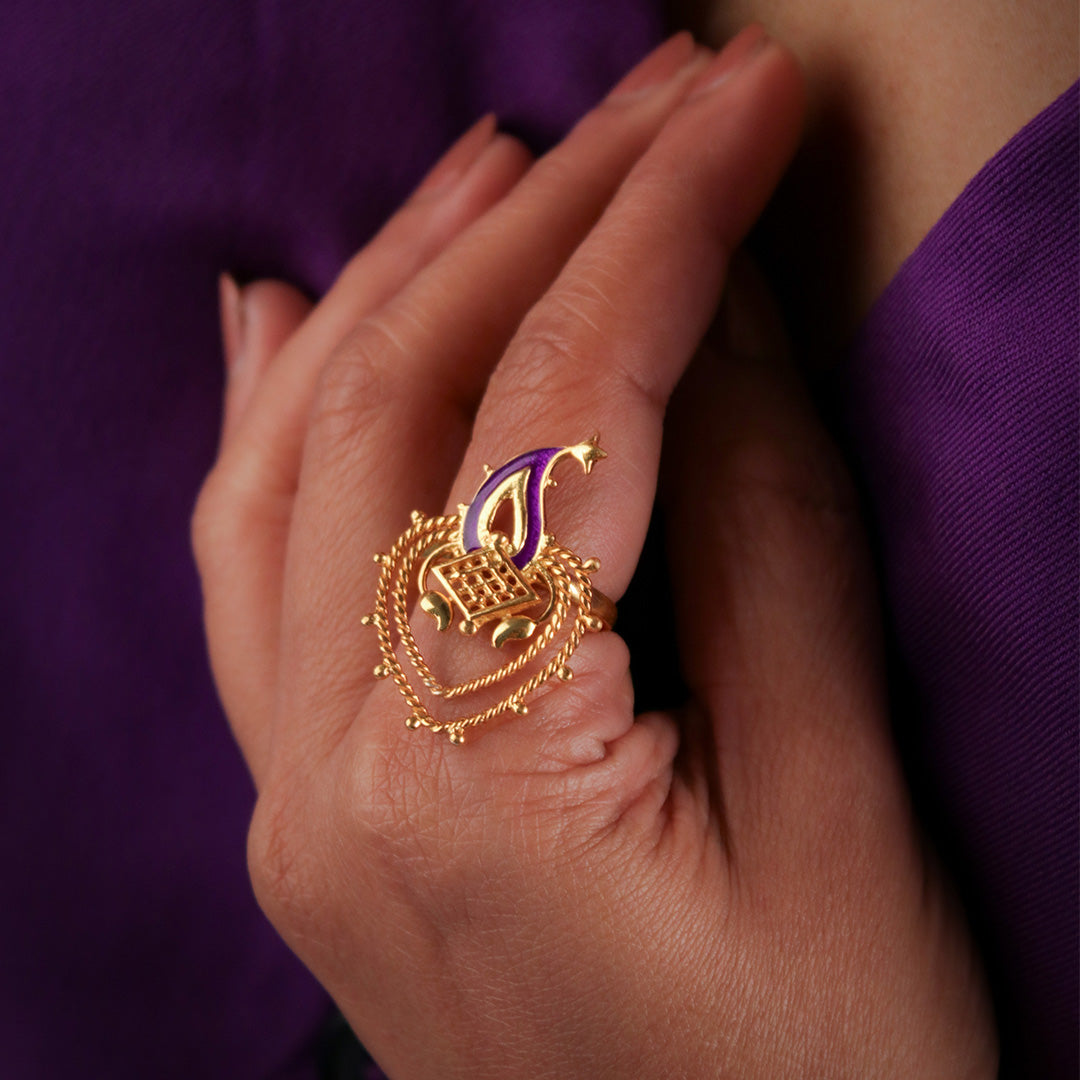 paisley silver finger ring by moha