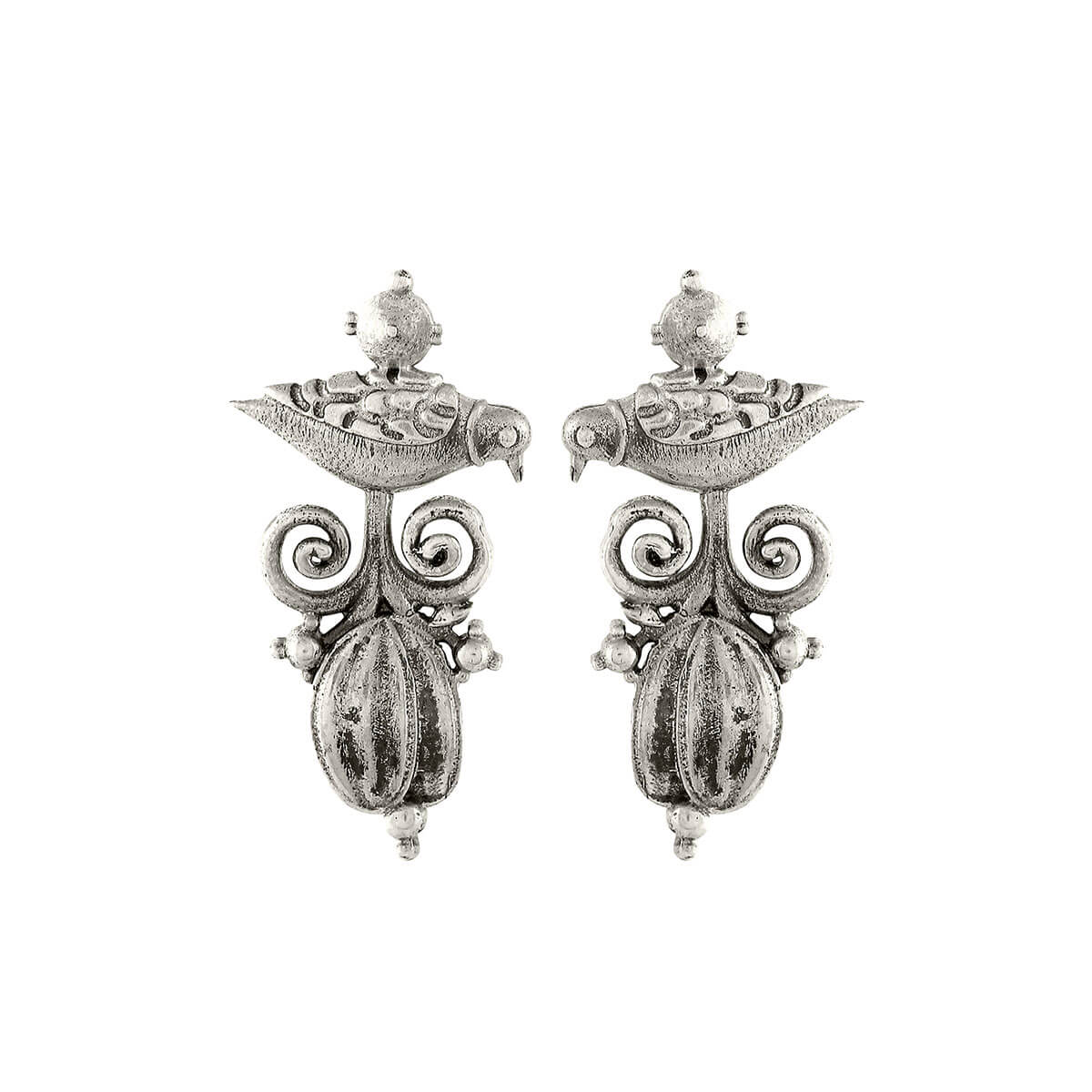 parrot silver earrings by moha