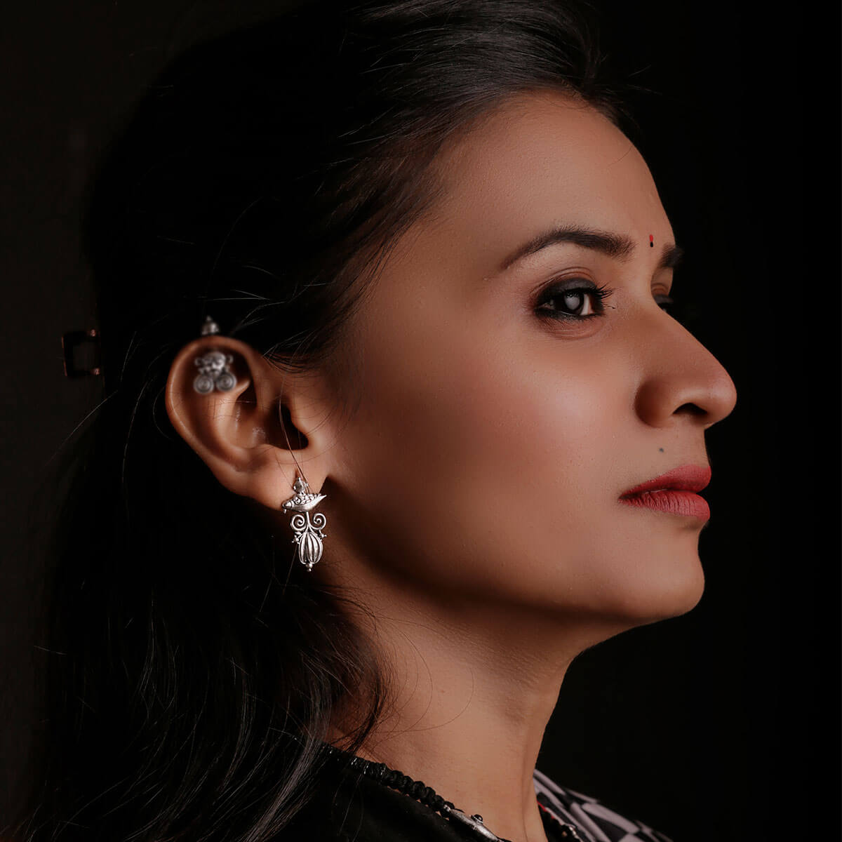 parrot silver earrings by moha