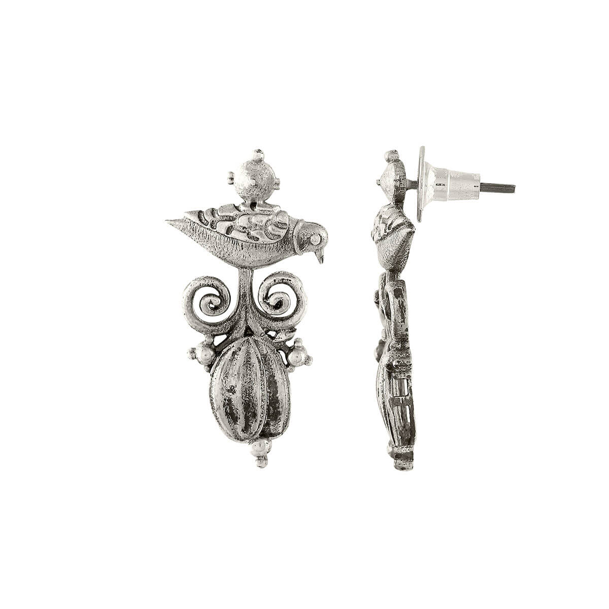 parrot silver earrings by moha