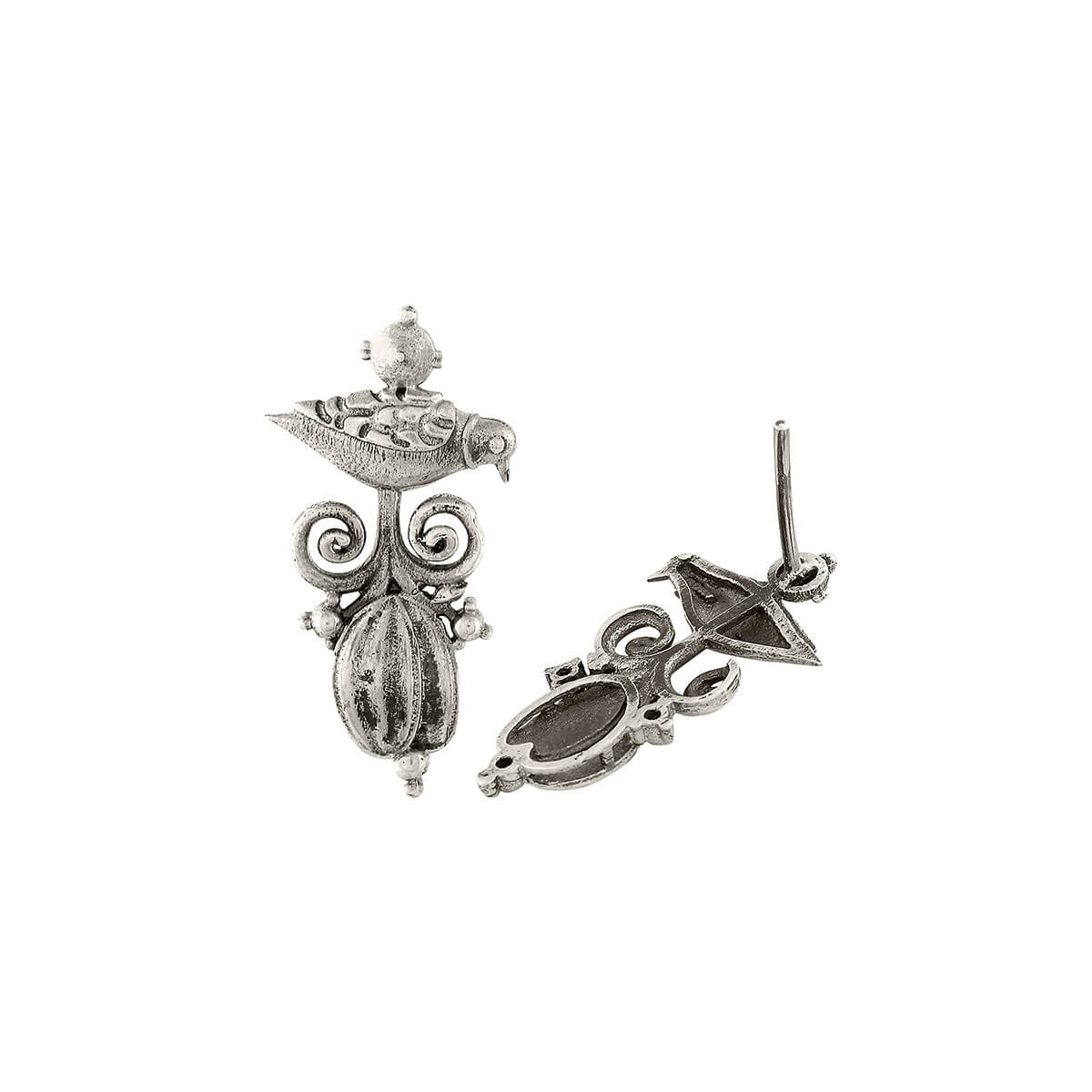parrot silver earrings by moha