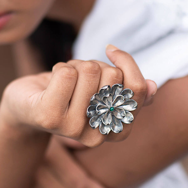 Sadafuli Silver Finger Ring by MOHA