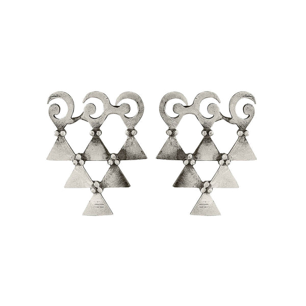 Saraswati Silver Stud Earrings by MOHA