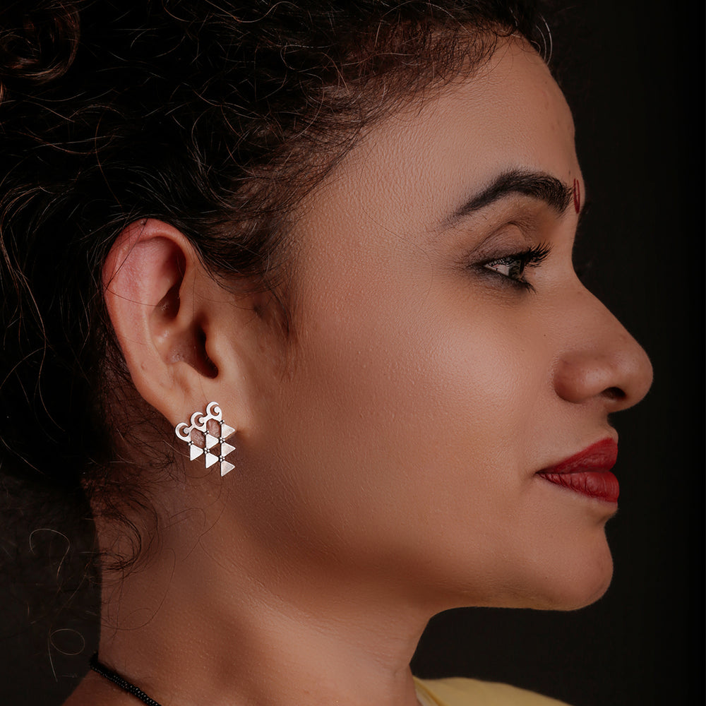 saraswati silver earrings by moha