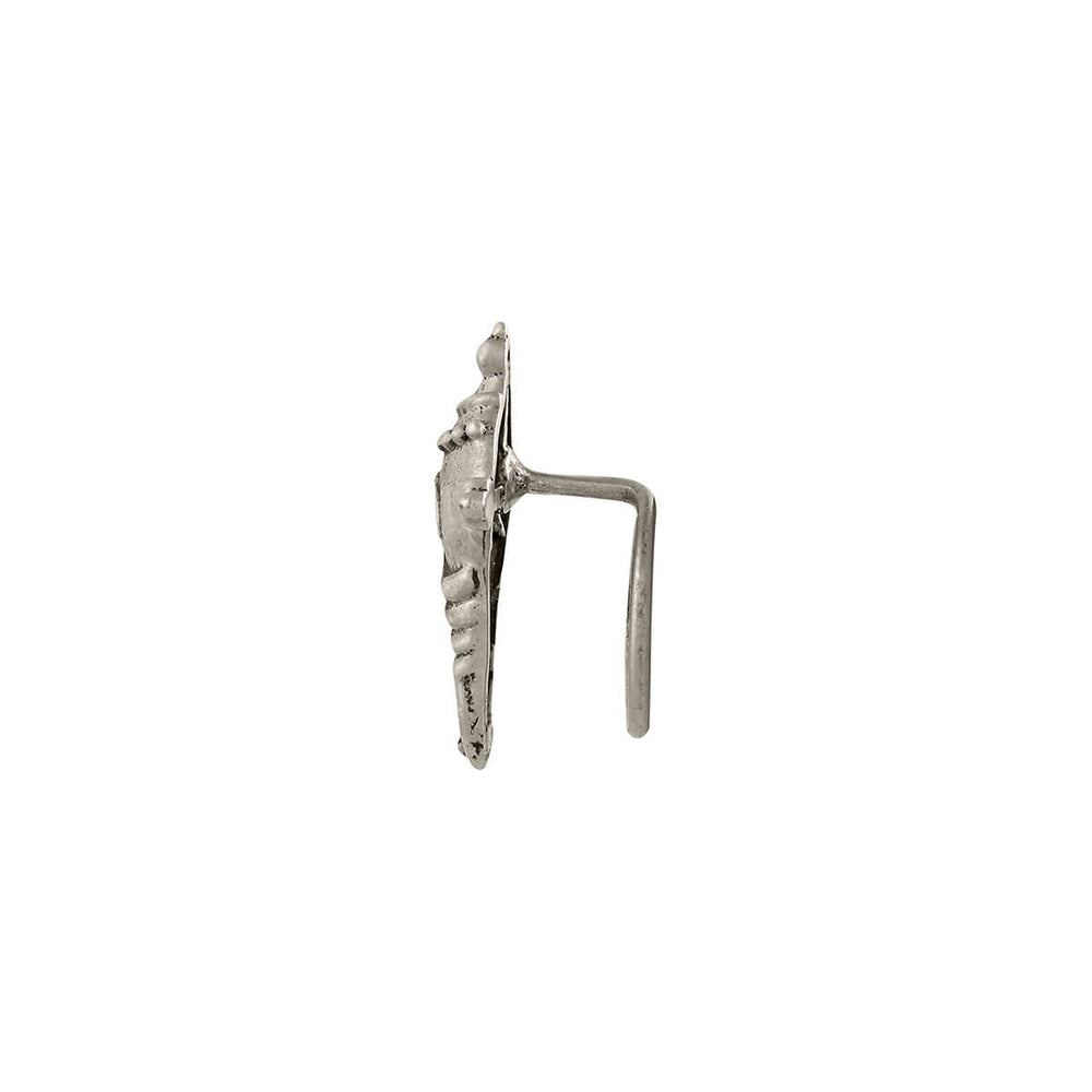 shankha silver nose pin pierced by moha