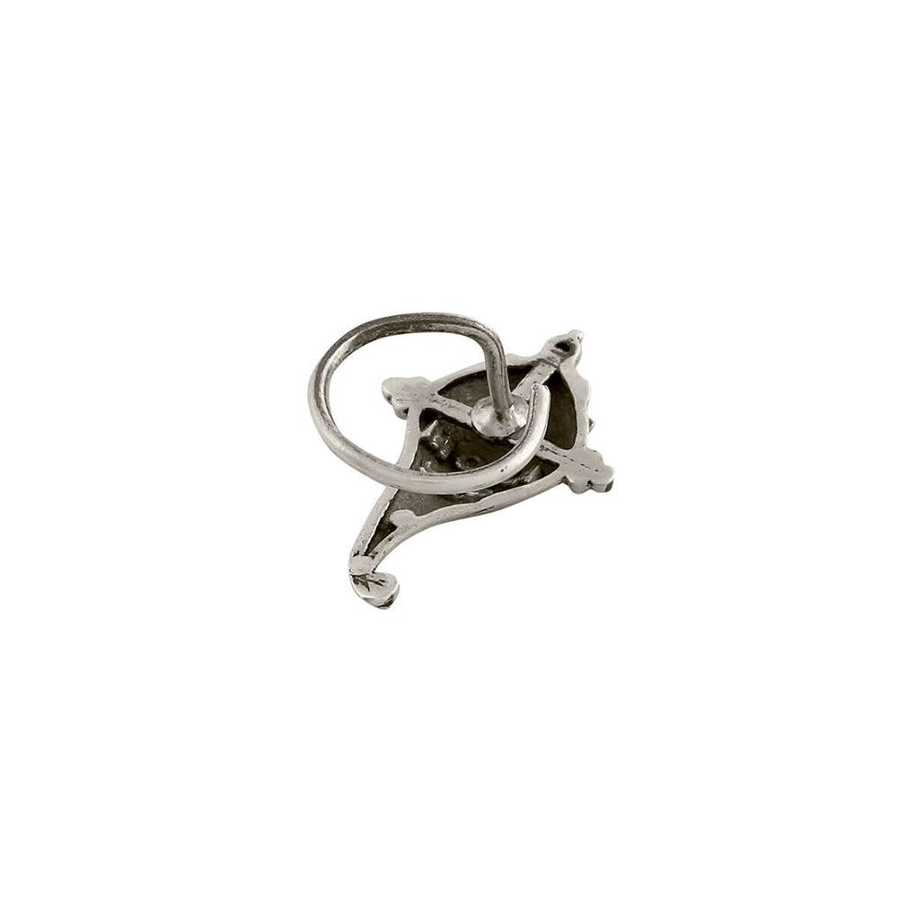shankha silver nose pin pierced by moha