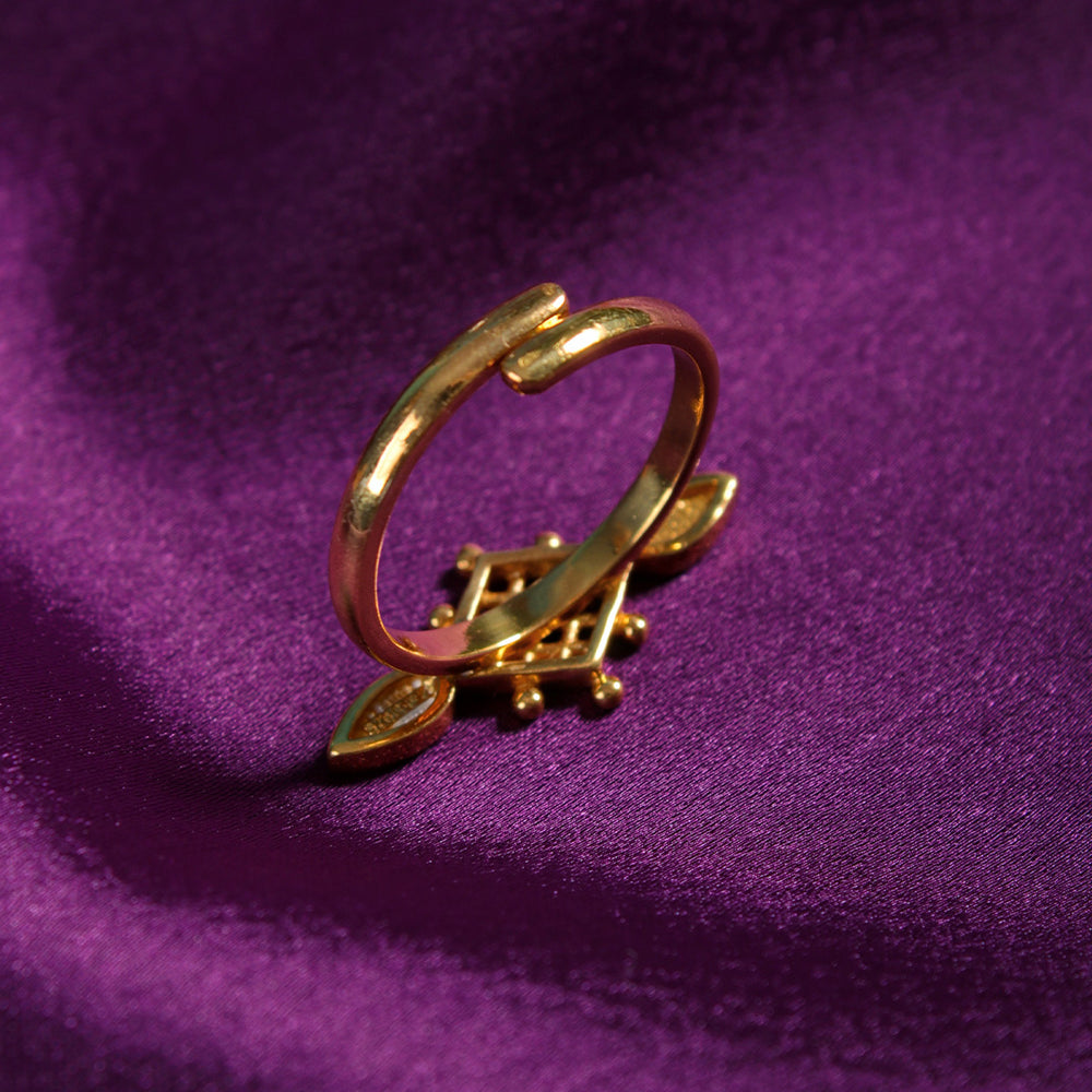 shasha leaf silver finger ring by moha