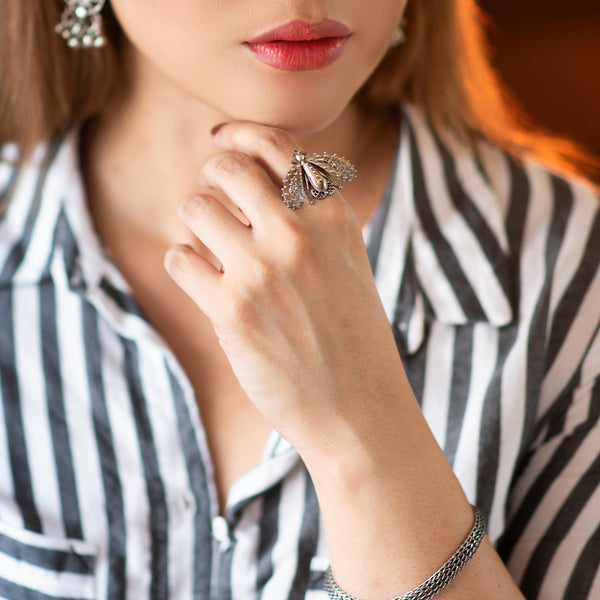 Titli Silver Finger Ring Small by MOHA