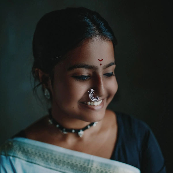 Temple Silver Nath Black (Pierced, Right) by MOHA