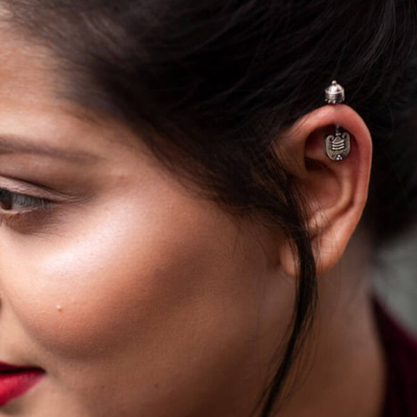 Vibhuti Silver Bugadi - Pierced, Small by MOHA