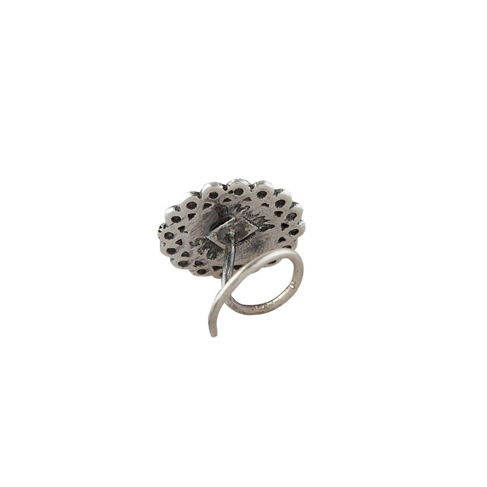 whorl silver pierced turquoise nosepin by moha