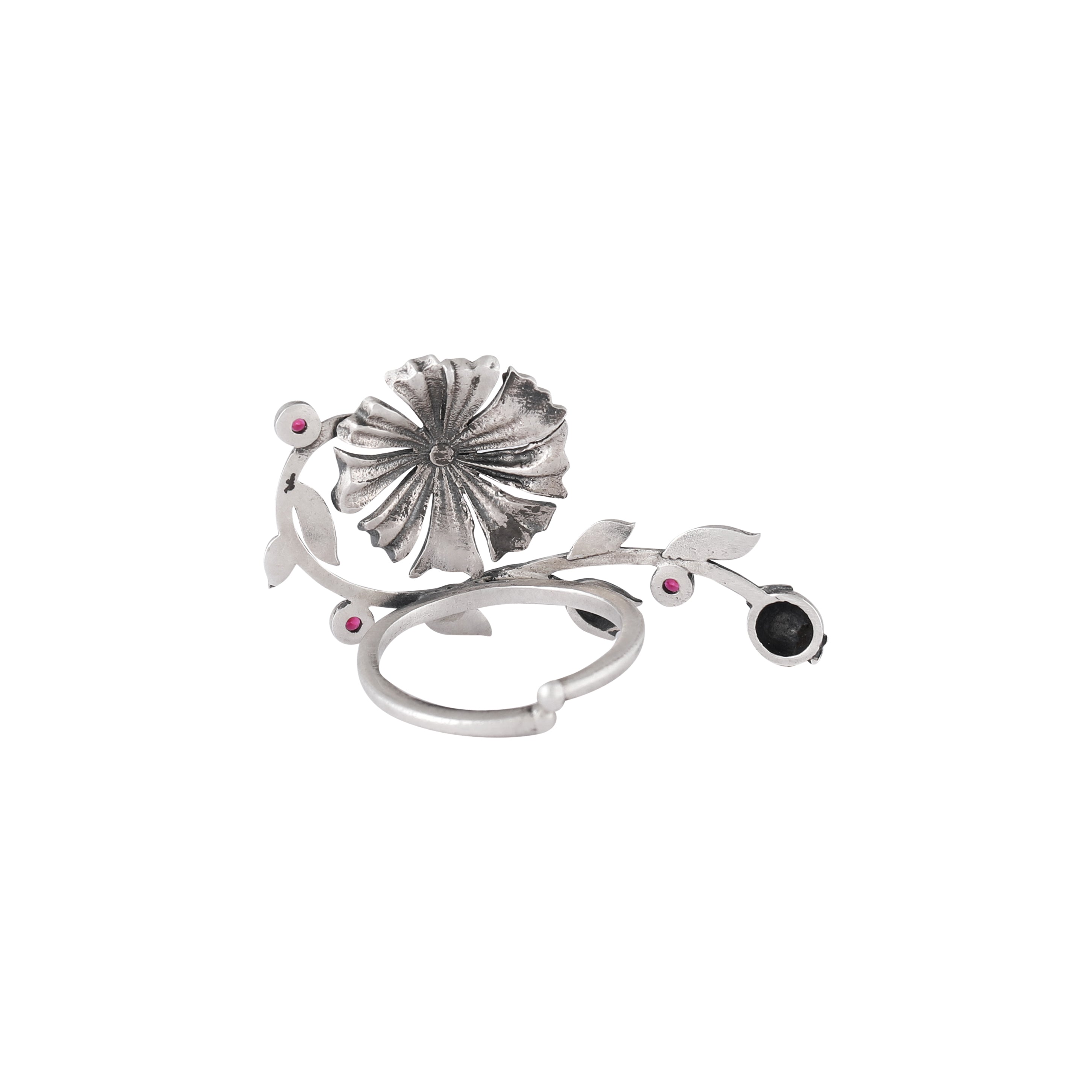 william morris creeper lilly silver finger ring by moha