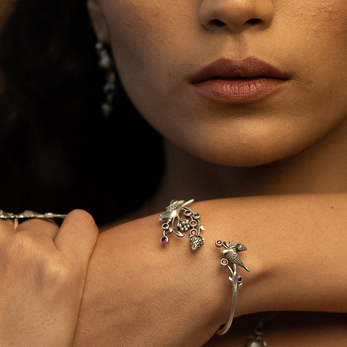 william morris strawberry thief partner silver bangle by moha